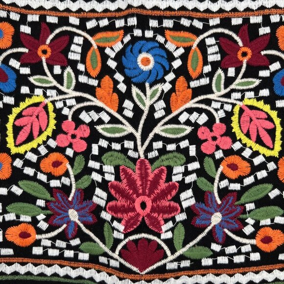 Lulus Dont Stop The Party Embroidered Mini Skirt Black Size Small - Picture 2 of 9